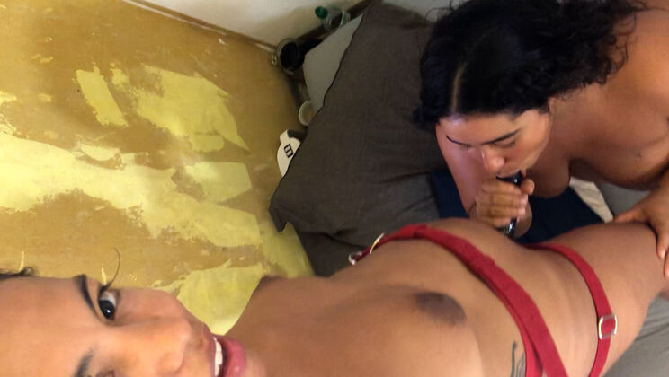 Brunette POV Blowjob Duo Laughs