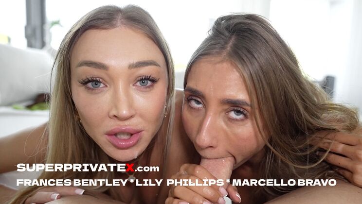 Frances Bentley and Lily Phillips Team Up for Sloppy Blowjob