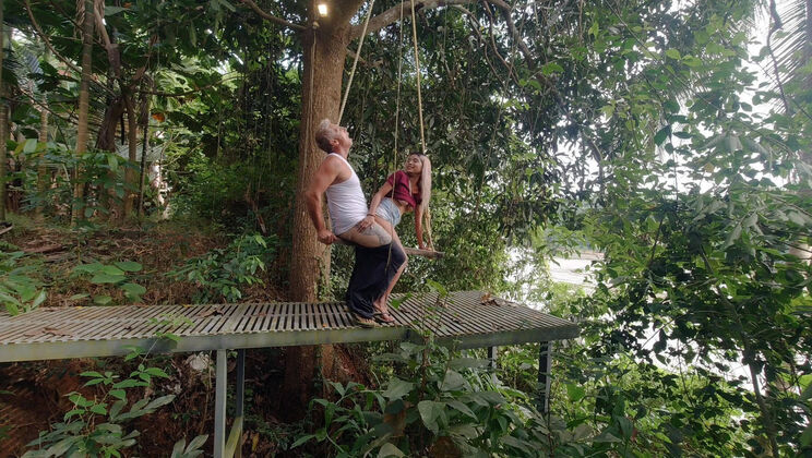 Public Anal Swing Fuck by the River